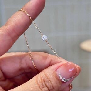 Elegant Moissanite Gold and Silver Bracelet